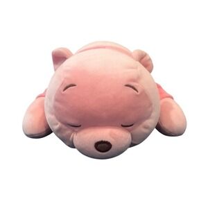 Disney Winnie‎ the Pooh Miniso Pink Plush Laying Down Sleeping Stuffed Animal